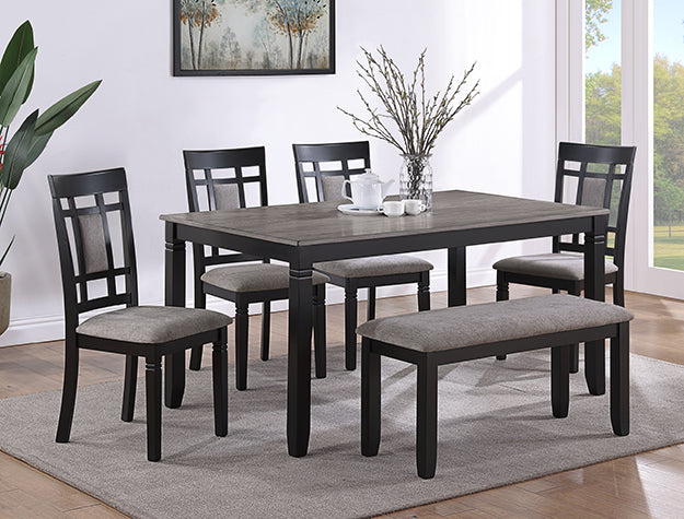 2325SET-LG PAIGE 6-PC DINETTE SET WITH BENCH